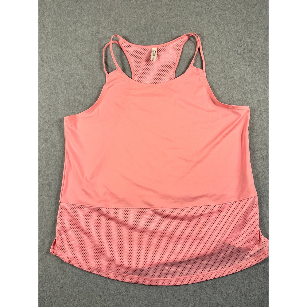 Under Armour Womens XL Pink Mesh Racerback HeatGear Athletic Training Tank Top